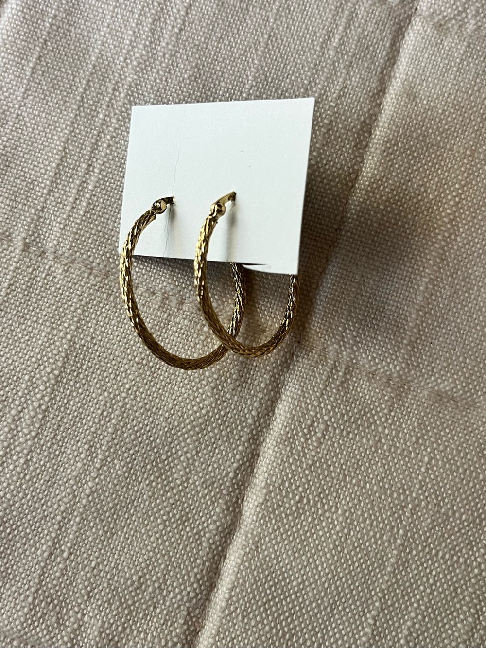Gold Textured Hoop Earrings